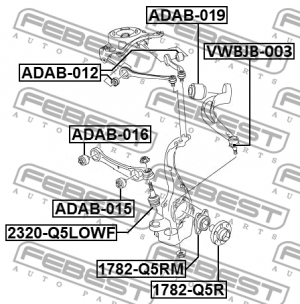 САЙЛЕНТБЛОК ПЕРЕДНЕЙ ТЯГИ (ГИДРАВЛИЧЕСКИЙ) подходит для AUDI Q5 2008-2017 ADAB-0 ADAB-019 FEBEST