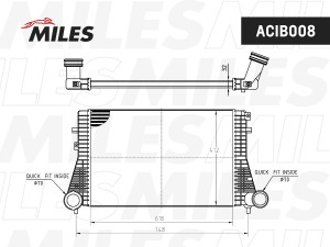 Интеркулер VAG A3/OCTAVIA/G5/PASSAT 1.8T-2.0T/1.9TD/2.0TD 03-/05-  ACIB008 ACIB008 MILES