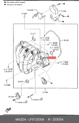 MAZDA 3/5/6/MPV II (LW)/TRIBUTE LF0120306 MAZDA