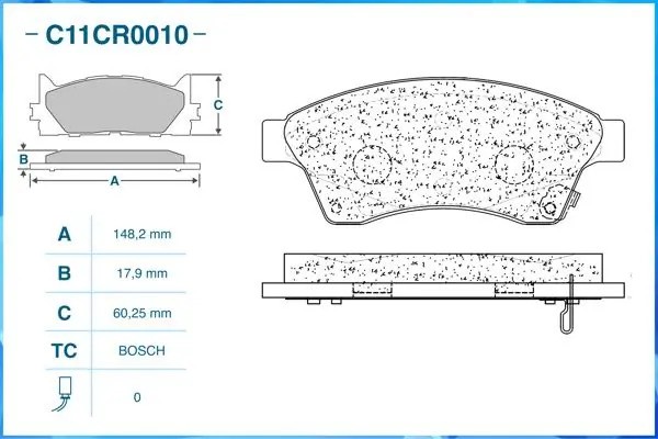 Тормозные колодки передние Low Metallic C11CR0010 C11CR0010 CWORKS