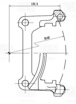 Скоба суппорта VW Transporter T5 (03-) зад. (CF 350131) CF350131 TRIALLI