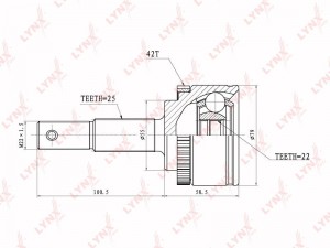 ШРУС наружный NISSAN Almera (00-06) комплект LYNX CO-3638A LYNXAUTO