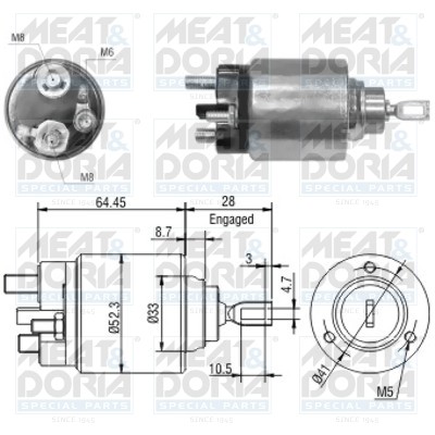 Реле втягивающее FORD Fiesta,Mondeo стартера MEAT&DORIA 46040 MEAT DORIA