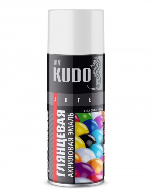 Эмаль акриловая "KUDO" белая высокоглянцевая (520 мл) (аэрозоль) (RAL 9003) KU-A9003 KUDO