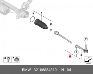 тяга рулевая!\ BMW G06/G07/F96 19> 32 10 6 884 810 BMW