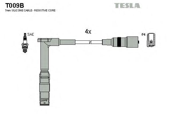 к-кт проводов!\ MB W124/W210 1.8/2.0/2.3 M111.920/940/960 92> T009B TESLA