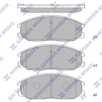 Колодки тормозные HYUNDAI H-1/SANTA FE/TRAJET/SSANGYONG REXTON 01- передние SP11 SP1171 SANGSIN