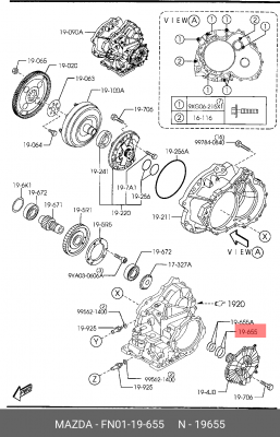УПЛОТНИТЕЛЬНОЕ КОЛЬЦО  FN0119655 FN01-19-655 MAZDA