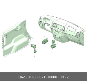 Розетка УАЗ-3163 (17-) бортовой сети (ОАО УАЗ) 316300371510000 UAZ UAZ