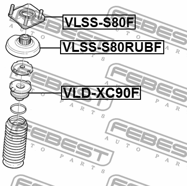 ОТБОЙНИК ПЕРЕДНЕГО АМОРТИЗАТОРА подходит для VOLVO XC90 2003-2014 VLD-XC90F VLD-XC90F FEBEST