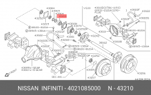 ПОДШИПНИК ПОЛУОСИ 40210-85000 NISSAN