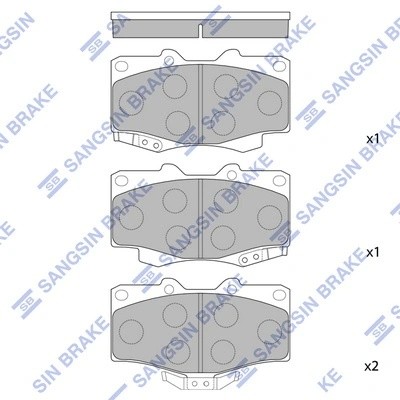 Колодки тормозные TOYOTA Land Cruiser (J80,J90),4Runner,Hilux передние (4шт.) SA SP1222 SANGSIN
