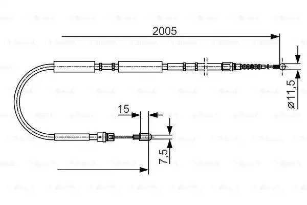 Трос ручного тормоза задн. R 1 987 477 923 BOSCH