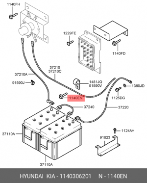 Болт с буртиком 11403-06201 1140306201 HYUNDAI KIA