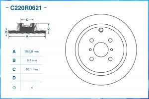 Тормозной диск задний C220R0621 C220R0621 CWORKS