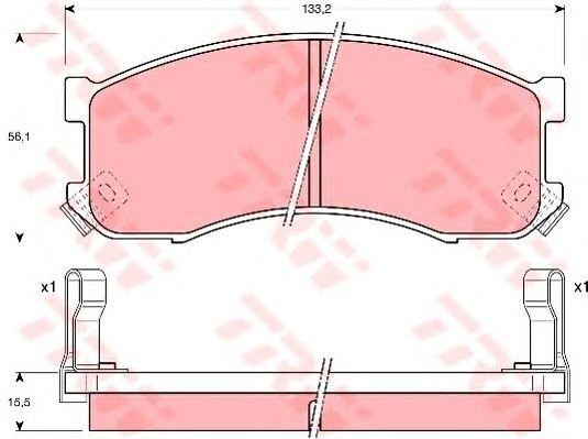 Колодки тормозные MAZDA 626 (87-97) (1.6/2.2) передние (4шт.) TRW GDB1037 TRW