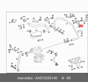 держатель трубопровод ож на корпусе A 457 203 01 40 MERCEDES BENZ