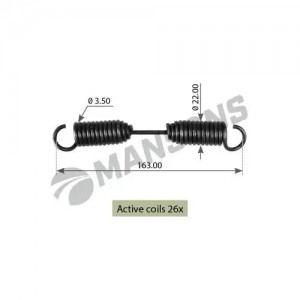 Пружина BPW колодки тормозной стяжная (3.50х22х163) MANSONS SPR0026 MANSONS