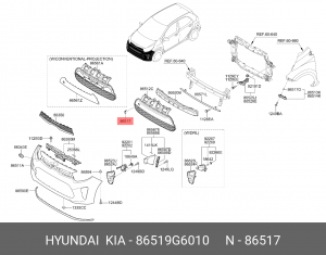 Заглушка буксирной проушины бампера переднего Kia Picanto 2020- 86519G6010 HYUNDAI KIA