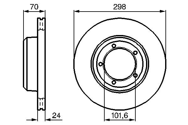 Диск тормозной LAND ROVER Defender,Discovery передний (1шт.) BOSCH 0 986 478 824 BOSCH
