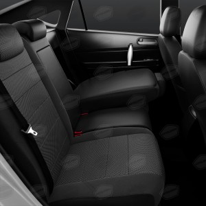 Авточехлы универсальные экокожа-жаккард черно-белые комплект AVTOLIDER UJK31-0103 AVTO LIDER 1