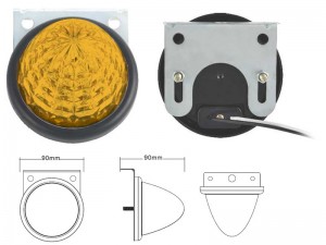 БОКОВЫЕ ОГНИ UNIVERSAL 24V (D90X90MM) ДИОДНЫЙ, ЖЕЛТЫЙ SD400124VY SAT