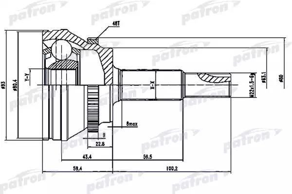 ШРУС наружный с кольцом ABS 26x63.1x27 ABS:48T TOYOTA CAMRY ACV40GSV40 06-  PCV1 PCV1559 PATRON