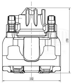 Суппорт торм. Volvo S60 (00-)/S80 (98-)/XC70 (00-) перед. лев. d=57мм (CF 002278 CF002278 TRIALLI