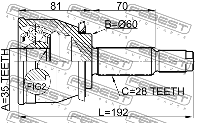 ШРУС 1410-REXI 1410-REXI FEBEST