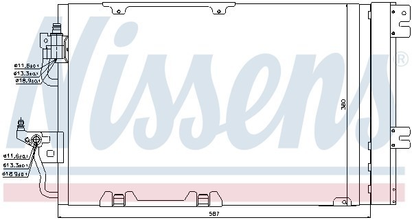 8FC 351 301-771=VL817846=AVA OL5367 [1850097] !радиатор конд.\ Opel Astra 1.8i 1 94807 NISSENS