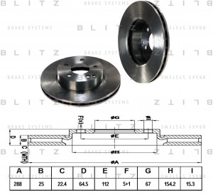 Диск тормозной передний вентилируемый MERCEDES W204/S204 07- BS0266 BS0266 BLITZ