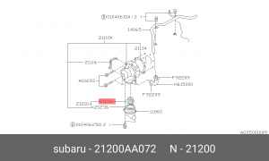 Термостат SUBARU 21200-AA072 21200AA072 SUBARU