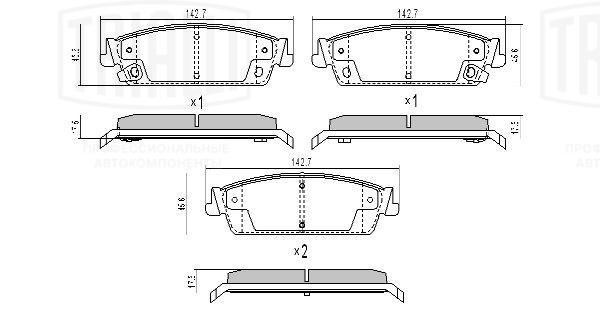 Колодки торм. Chevrolet Tahoe (07-)/Cadillac Escalade (06-) диск. зад. (PF 4397) PF4397 TRIALLI