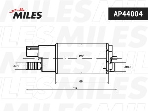 Насос топливный HYUNDAI/KIA/NISSAN/TOYOTA/ 3bar (BOSCH 0986580971) AP44004 AP44004 MILES
