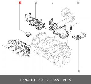 Клапан вентиляции картера RENAULT Clio III/Megane 8200291355 8200291355 RENAULT