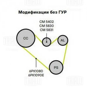 Ролик привод. ремня для а.м VW Transporter T5 03- 2.0TDi с натяж. мех.  CM 5402 CM5402 TRIALLI
