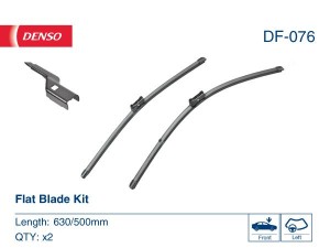 щетки стеклоочистителя! бескаркасные к-кт, 630/500 мм, Push Button 16mm\ Audi, V DF-076 DENSO