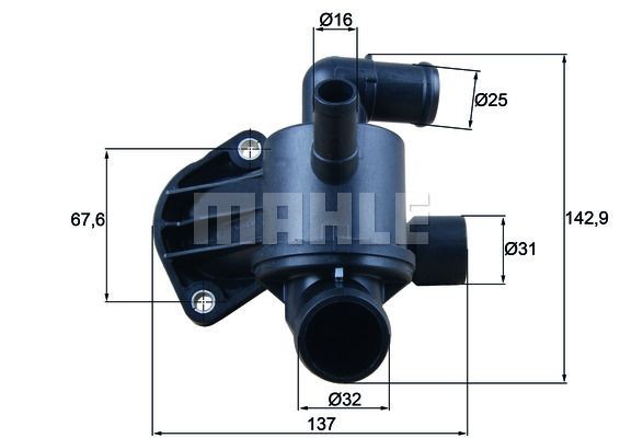 Термостат 83 °C, с прокладкой TX 54 83D MAHLE KNECHT