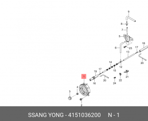 Муфта SSANGYONG Actyon (06-),Kyron (05-),Actyon Sport(12-),Rexton (06-) включени 4151036200 SSANG YONG