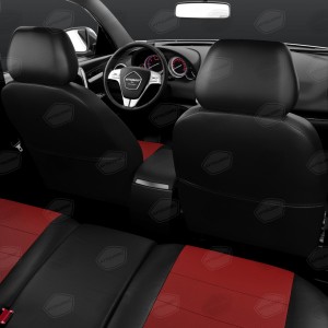 Авточехлы универсальные экокожа черно-красные комплект AVTOLIDER UEK31-0104 AVTO LIDER 1