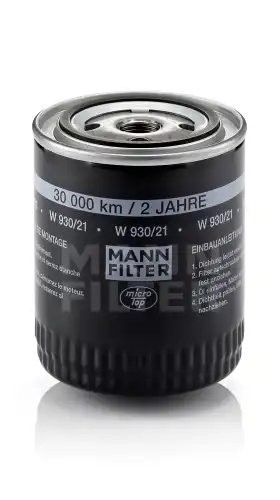 Фильтр масляный Audi A4/A6/A8/S4/S8 2.4-2.8 24V/30V 94> W 930/21 MANN FILTER