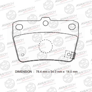 Колодки тормозные дисковые Avantech задние (противоскрипная пластина в компл.) AV444 AVANTECH