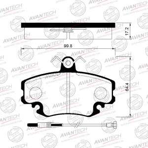 Колодки тормозные дисковые Avantech передние (противоскрипная пластина в компл.) AV014 AVANTECH
