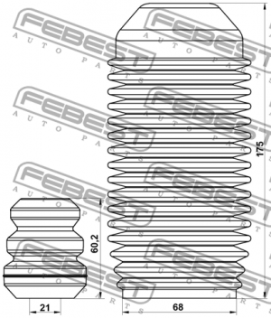 Пыльник передн амортизатора с отбойником комплект SUBARU IMPREZA G11 2000-2007 S SBSHB-G11F-KIT FEBEST