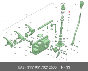 Колпак УАЗ КПП 5-ти ст.рычага (пылезащитный) (ОАО УАЗ) 315195170212500 UAZ UAZ