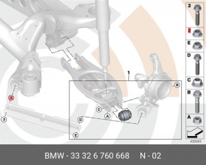 Гайка с буртиком для BMW 1/3/5/7/X3/X5/X6 BMW 33 32 6 760 668 33 32 6 760 668 BMW