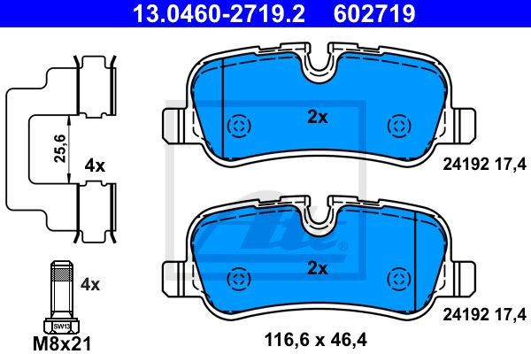 13.0460-2719.2 GDB1632=1159 00!колодки дисковые зад.\LandRover Discovery/Range R 13.0460-2719.2 ATE