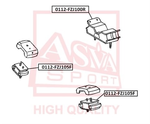 ПОДУШКА ДВИГАТЕЛЯ ПЕРЕДНЯЯ 1HDT/1HZ TOYOTA/LEXUS 0112FZJ105F 0112-FZJ105F ASVA