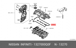 прокладка клапанной крышки!\ Nissan Qashqai 13> 13270-00Q0F NISSAN
