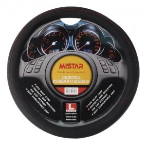 Оплетка руля (L) 39-41см черно-красная MISTAR MIS17STW13BKL MISTAR